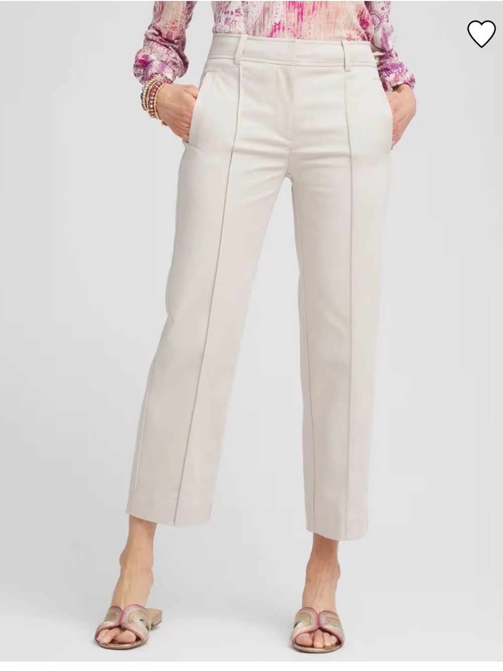 Chico's Santeen Cropped Tailored Pants in Smokey Taupe